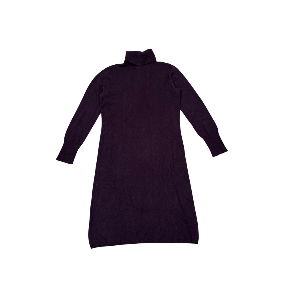 Neiman Marcus Cashmere Collection Purple Turtleneck Sweater Dress M Fall Cozy